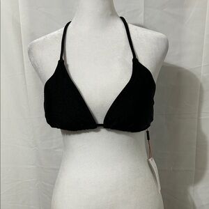 Zingara Triangle Halter Neck Tie Bikini Top Women’s Size 10 Black